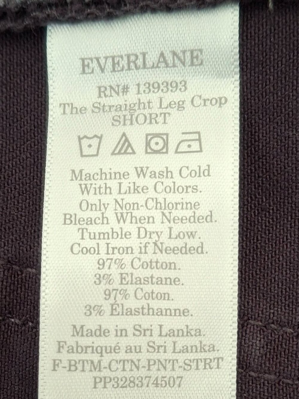 Everlane Straight Leg Crop Pants Short NWT Size 00 - Picture 5 of 9